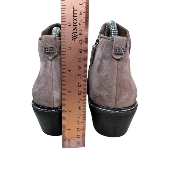 SAM EDELMAN Women's Sz 9 Pryce Beige Leather Suede Waterproof Ankle Booties - Picture 5 of 16